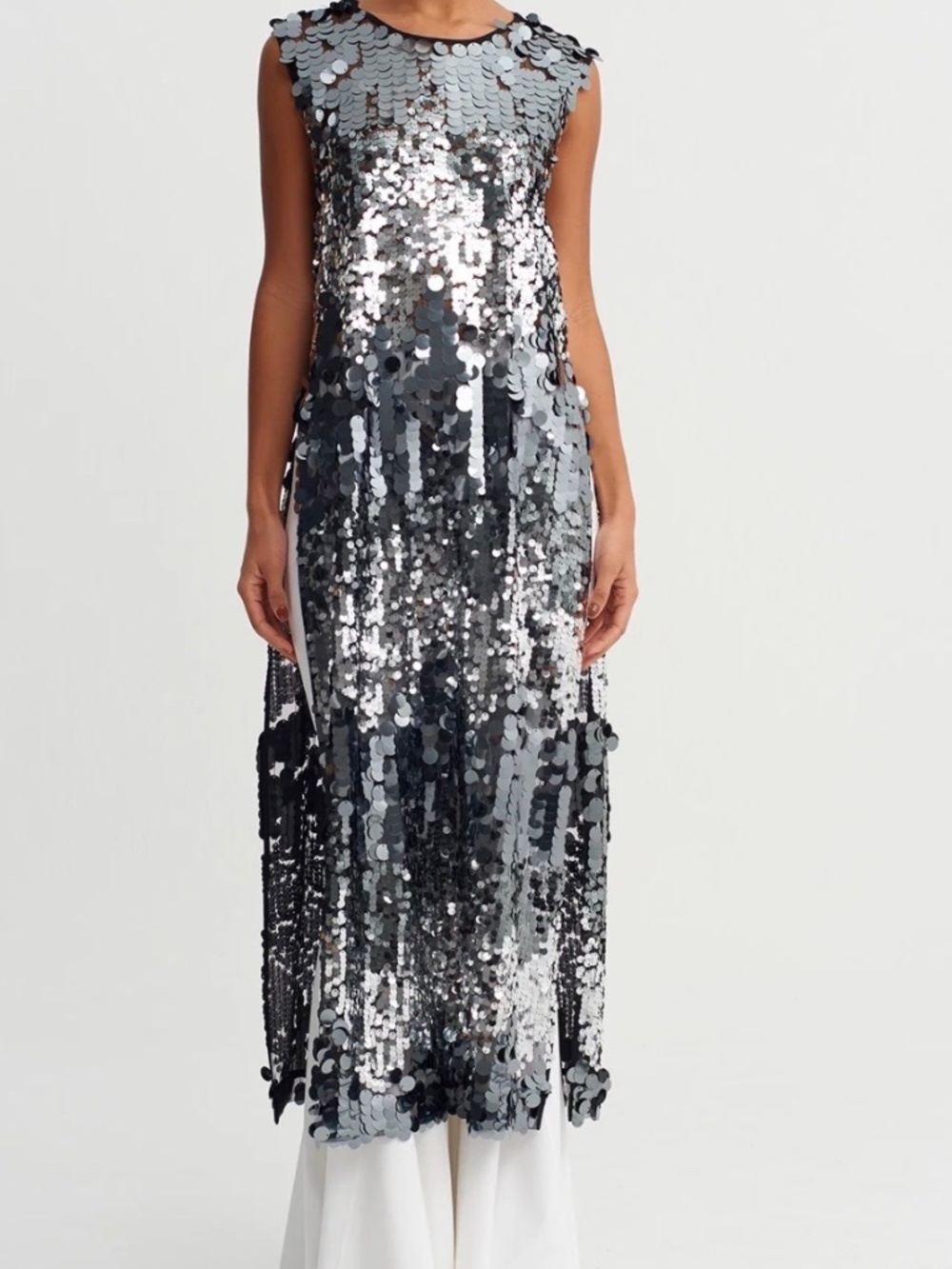 Exclusive NU design Sequined long tunic dress